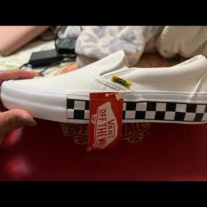 Neon yellow checkered vans size 7.5